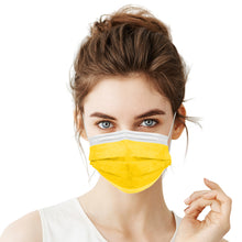Load image into Gallery viewer, Lutema 3-Ply Disposable Face Mask Made in USA Yellow