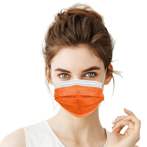 Lutema 3-Ply Disposable Face Mask Made in USA Orange