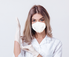Load image into Gallery viewer, Woman wearing white M93i mask