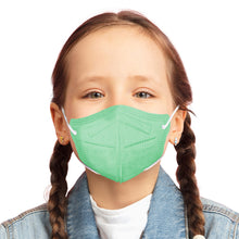 Load image into Gallery viewer, Lutema M94k kinder size face mask on 6 year old child in Mint Green