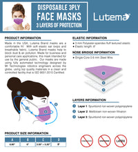 Load image into Gallery viewer, Lutema 3-Ply Face Mask Spec Sheet
