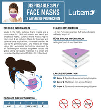 Load image into Gallery viewer, Lutema 3-Ply Face Mask Spec Sheet