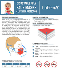 Load image into Gallery viewer, Lutema 4-Ply Kids Face Mask Spec Sheet