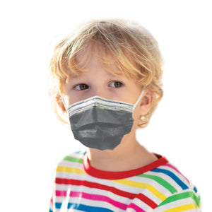 Boy wearing graphite gray mask