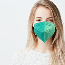 Load image into Gallery viewer, Woman wearing mint green M95i mask