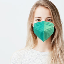 Load image into Gallery viewer, Woman wearing mint green M95i mask
