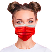 Load image into Gallery viewer,  Woman wearing ruby red mask