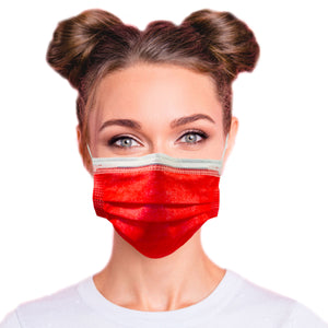  Woman wearing ruby red mask