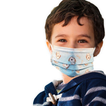 Load image into Gallery viewer, Boy wearing blue dog design mask
