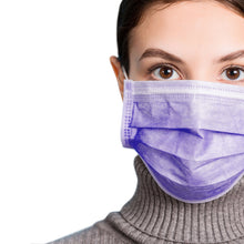 Load image into Gallery viewer, Woman wearing lavender purple mask
