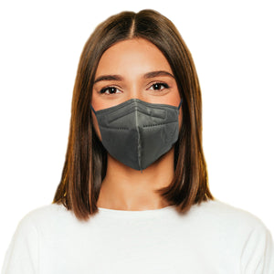 Woman wearing graphite gray M95c Mask
