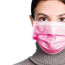 Load image into Gallery viewer, Woman wearing hot pink mask
