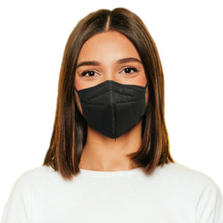 Woman wearing obsidian black M95c Mask
