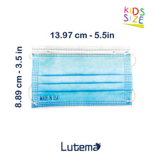 Load image into Gallery viewer, Dimensions of Kids Mask 5.5 inches by 3.5 inches