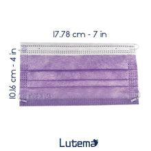 Load image into Gallery viewer, Lavender Mask approximate dimensions , 7 inches by 4 inchess