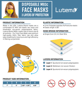 Lutema M93c Kids Face Mask Spec Sheet