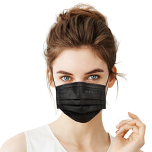 Load image into Gallery viewer, Lutema 3-Ply Disposable Face Mask Made in USA Jet Black

