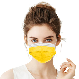 Lutema 3-Ply Disposable Face Mask Made in USA Yellow