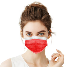 Charger l&#39;image dans la galerie, Lutema 3-Ply Disposable Face Mask Made in USA Ruby Red
