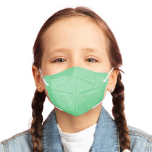 Charger l&#39;image dans la galerie, Lutema M94k kinder size face mask on 6 year old child in Mint Green
