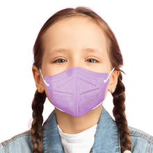 Load image into Gallery viewer, Lutema M94k kinder size face mask on 6 year old child in lavender purple
