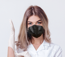 Load image into Gallery viewer, Woman wearing black M93i mask
