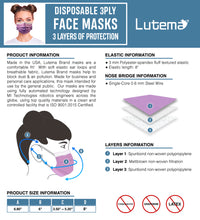 Load image into Gallery viewer, Lutema 3-Ply Face Mask Spec Sheet
