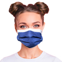 Load image into Gallery viewer,  Woman wearing denim blue mask

