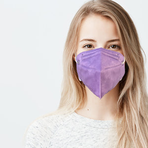 Woman wearing lavender purple M95i mask