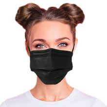 Load image into Gallery viewer,  Woman wearing jet black mask
