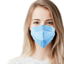 Load image into Gallery viewer, Woman wearing sky blue M95i mask

