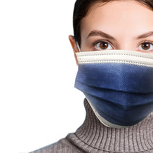 Load image into Gallery viewer, Woman wearing denim blue mask
