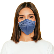 Load image into Gallery viewer, Woman wearing denim blue M95c Mask
