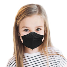 Load image into Gallery viewer, 4 year old child toddler with M94k face mask in black color
