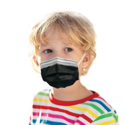 Boy wearing obsidian black mask