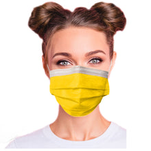 Load image into Gallery viewer,  Woman wearing canary yellow mask
